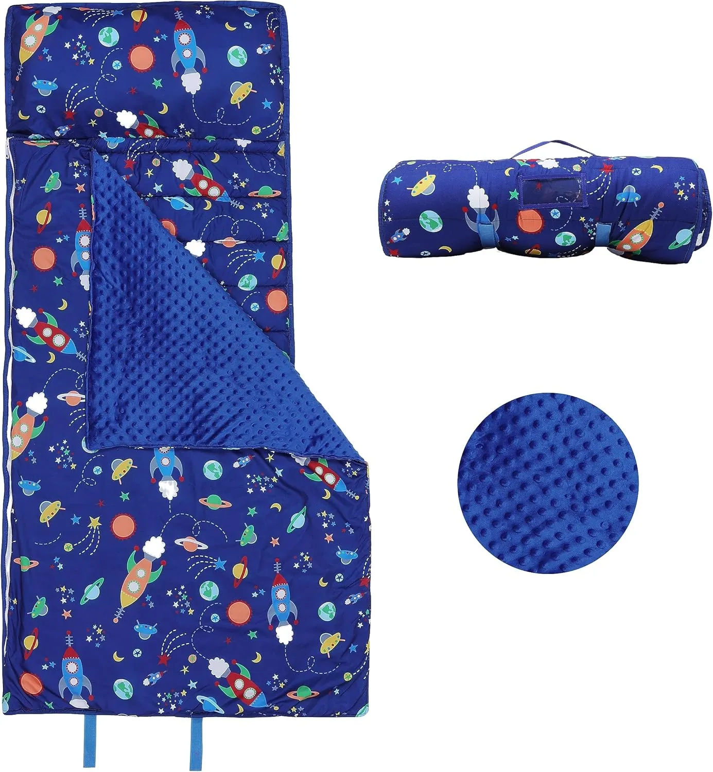 Kids Sleeping Bag Nap Mat with Removable Pillow and Blanket,Extra Thick Large 2 in 1 Slumber Bags for Boys Girls,Toddler Nap Mat for Preschool Daycare Travel Camping