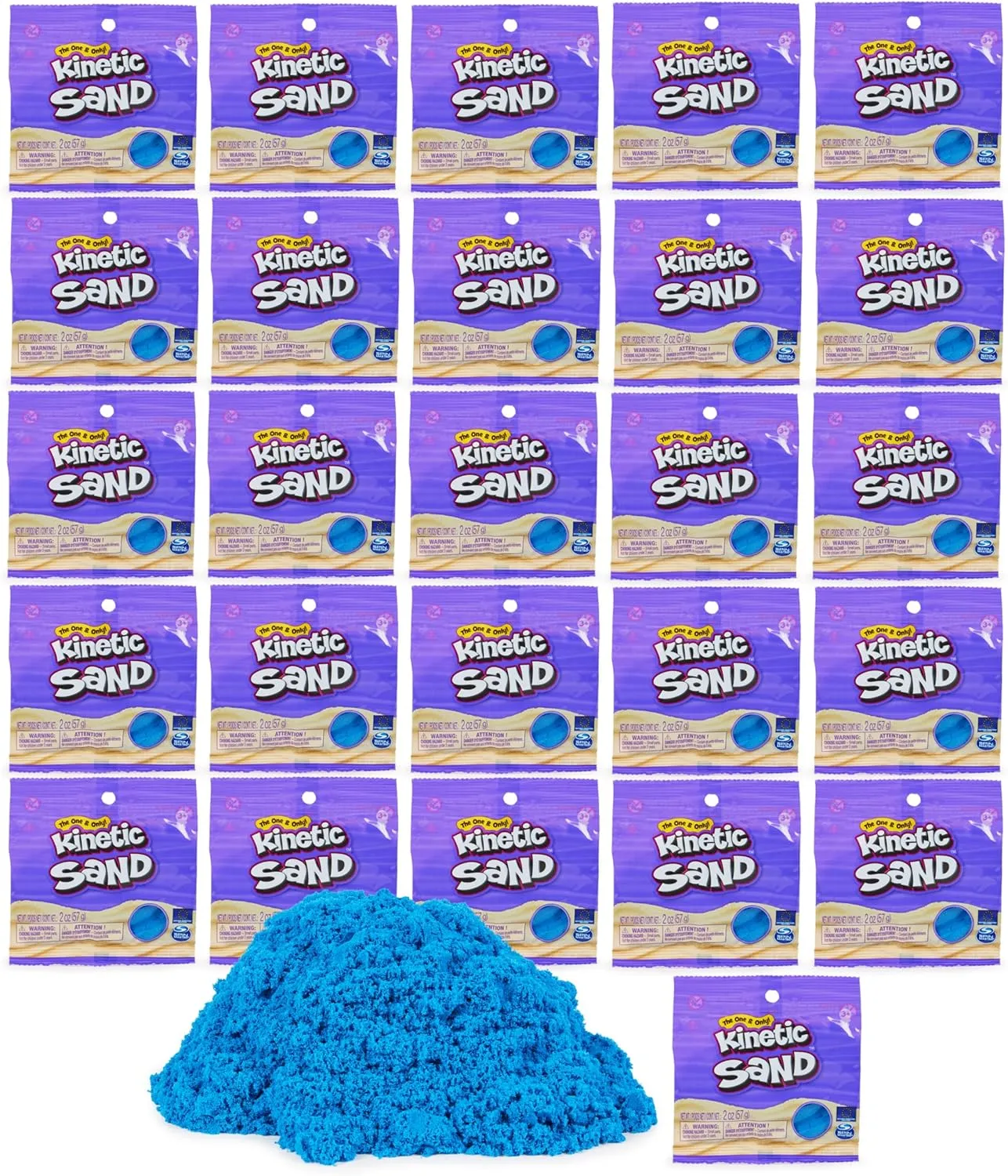 Kinetic Sand, 26-Piece Blue Play Sand Party Pack (Amazon Exclusive) for Party Favors, Goodie Bags and More, Sensory Toys for Kids Ages 3 and up