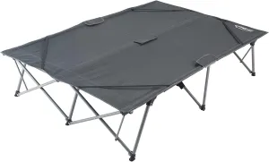 KingCamp Camping Cot Double 2 Person Oversized Anodized Steel Frame Portable Folding Bed Portable with Wheeled Carry Bag