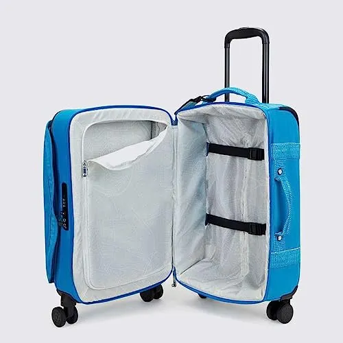 Kipling Spontaneous S, Cabin-Sized, 4-Wheeled 360° Suitcase with Elastic Straps, TSA Lock, 53 cm, 37.5 L, Eager Blue