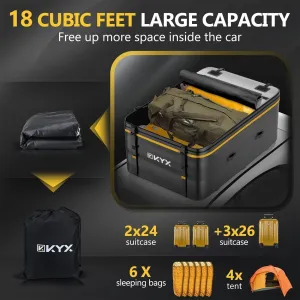 KYX Car Roof Bag 18 Cu.ft Rooftop Cargo Carrier-Car Roof Cargo Carrier with Waterproof Zipper Flap, 1000D PVC Fabric Car Top Carrier for All Vehicle