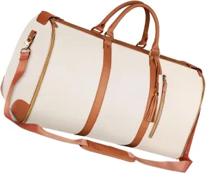 Large Capacity Duffel Bag for Garments and Luggage, for Business Travel, Beige Brown