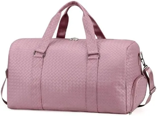 Large Capacity Leather Travel Bag Waterproof Tote Luggage Multifunctional Duffle Bags Shoulder (Black)