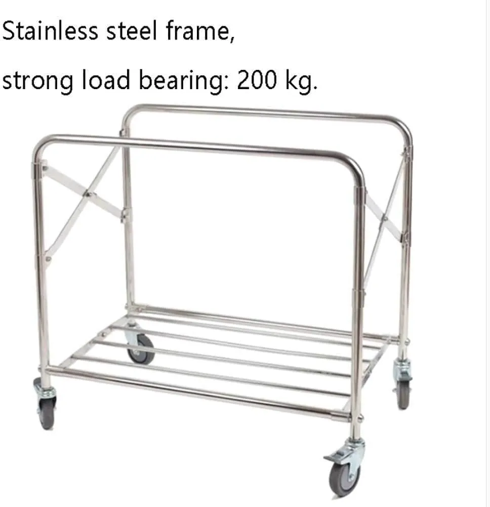 Large Movable Trolleys, Household Serving Cart Folding Laundry Sorter Cart with Rolling Wheels, Heavy-Duty Sorting Hamper with Movable Bags, Load Bea3(Gray-87 * 52 * 78Cm)