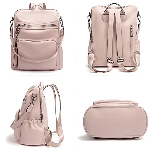 Large Pink Travel Backpack for Women With Shoulder Strap
