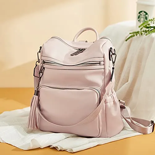Large Pink Travel Backpack for Women With Shoulder Strap