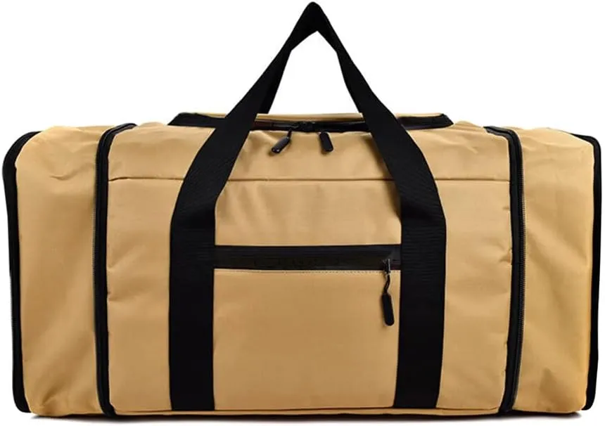 Large Travel Duffle Bag Expandable Duffle Bag Lightweight Waterproof Tear Resistant Duffle Bag Automotive Roof Cargo Luggage Carrier for Outdoor Camping Gym Weekender Bag for Men Women - Khaki