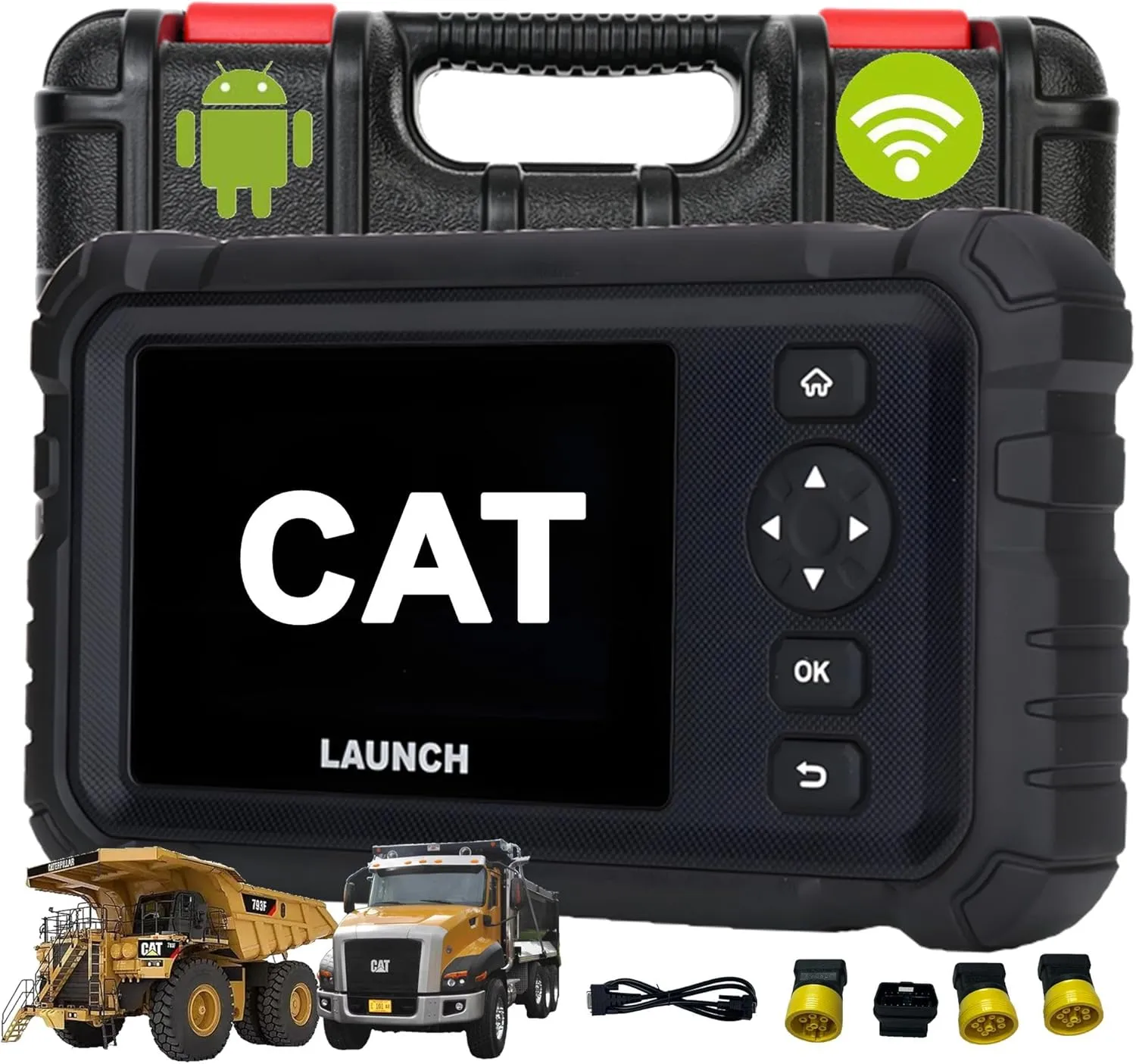 Launch Scanner CAT Caterpillar Industrial Truck Construction Machinery Diesel Generator Set Vessel Diagnostic Scan Tool, Actuation Test,Coding,Special Functions, Full System Diagnosis