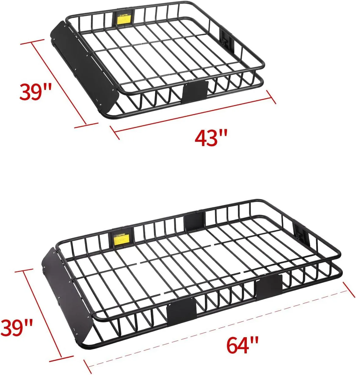 Leader Accessories Roof Rack Cargo Basket Set, Car Top Luggage Holder 64"x 39"   Waterproof Rooftop Cargo Carrier Bag