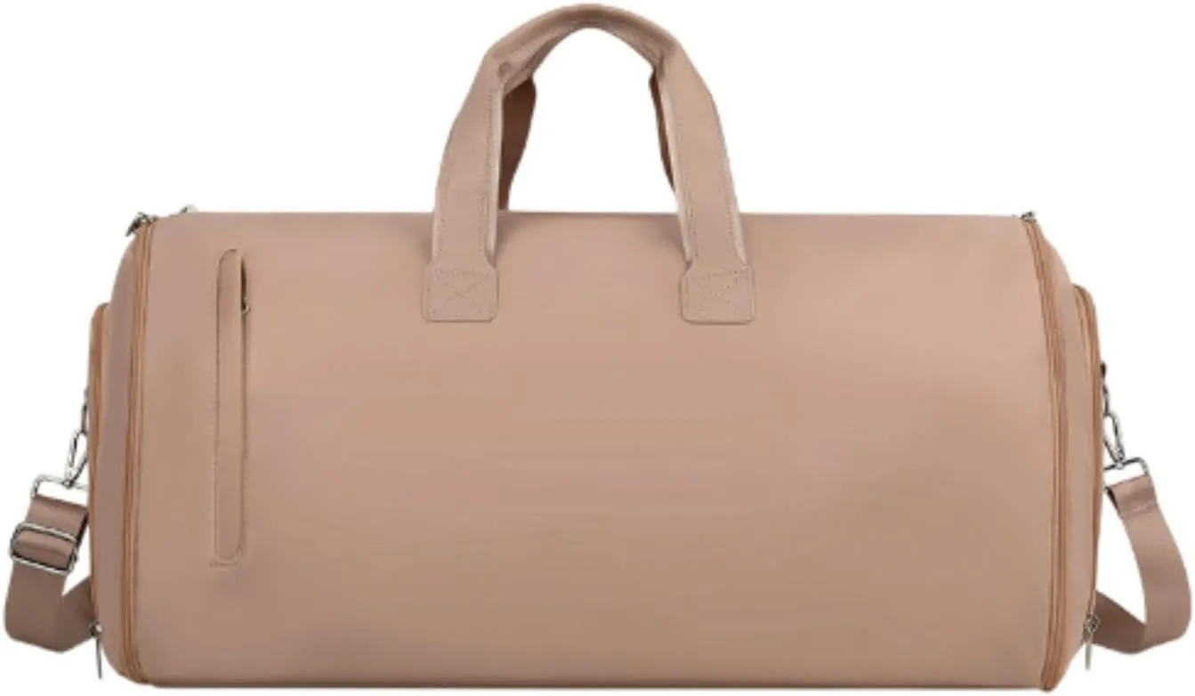 Leather Duffle Bag Shoulder Bag Business Travel Bag for for Men Women Holiday, Brown