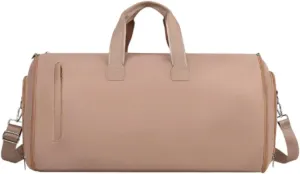 Leather Duffle Bag Shoulder Bag Business Travel Bag for for Men Women Holiday, Brown