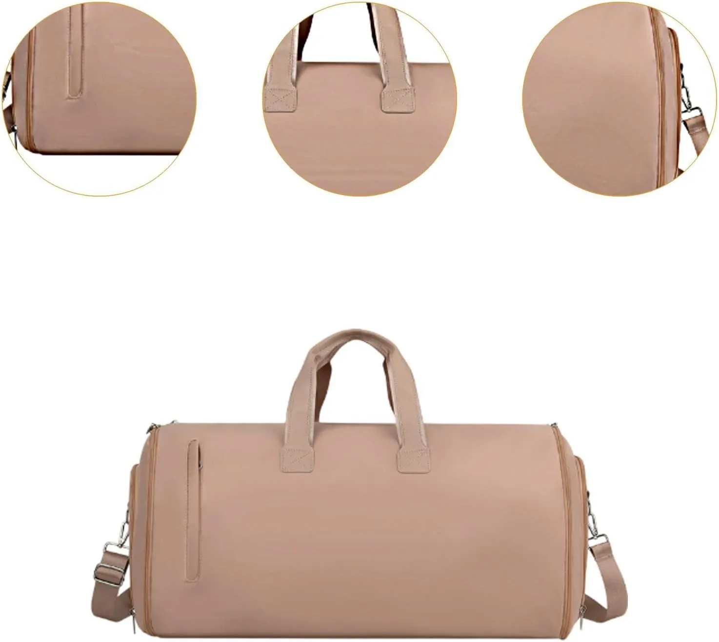 Leather Duffle Bag Shoulder Bag Business Travel Bag for for Men Women Holiday, Brown