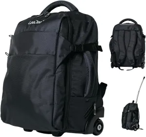 LeeDee Rolling Backpack, Wheeled backpack, Backpack with wheels, Business, Travel, Laptop, Carry-on luggage (Navy)