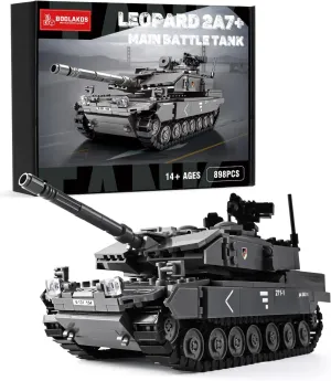 Leopard 2A7  Tank Building Block, Military Army WW2 Tank Model Kit, Construction Set Gift Giving Toys for Teens and Adult (898 PCS)