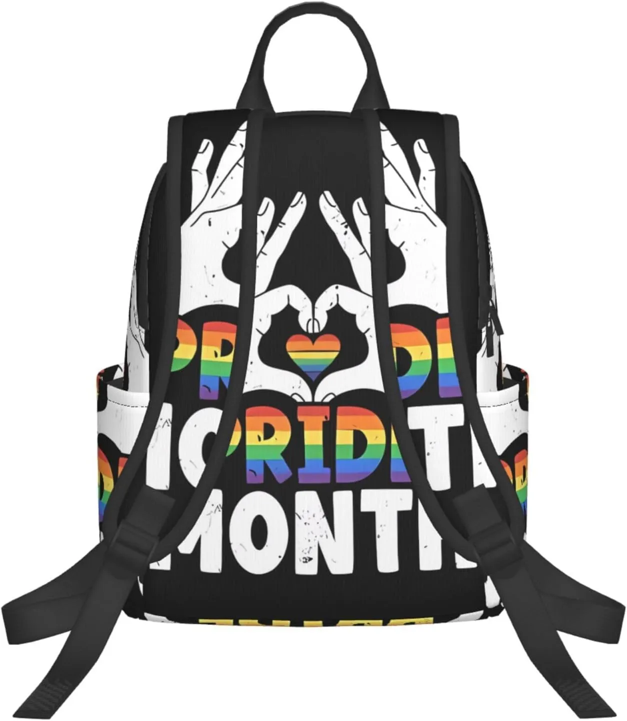 LGBT Rainbow Gay Pride Month Make A Heart Gesture Travel Laptop Backpack Casual Backpacks Double Shoulder Daypack Notebook Rucksack Work Bags Sports Bag for Hiking Camping Beach