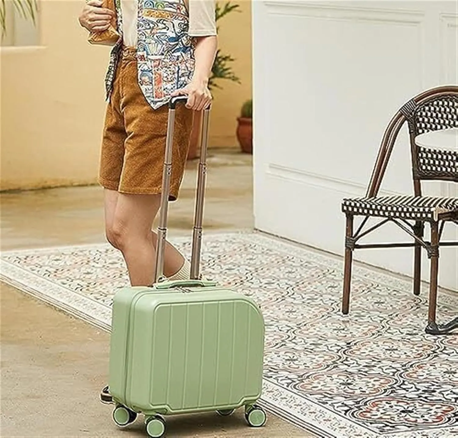 Light Suitcase 18inch Suitcases With 4 Wheels ABS Luggage Bag For Travel Suitcase Carry On Luggage Wheeled Luggage (Color : C, Size : 18 in)