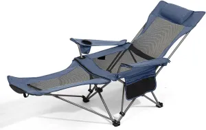 Lightweight Folding Beach Chair, Camping Chair of Removable and Washable, Outdoor Portable Chair for Adults Camping Beach Picnic Barbeques Sporting Event (Color : Grey mesh)
