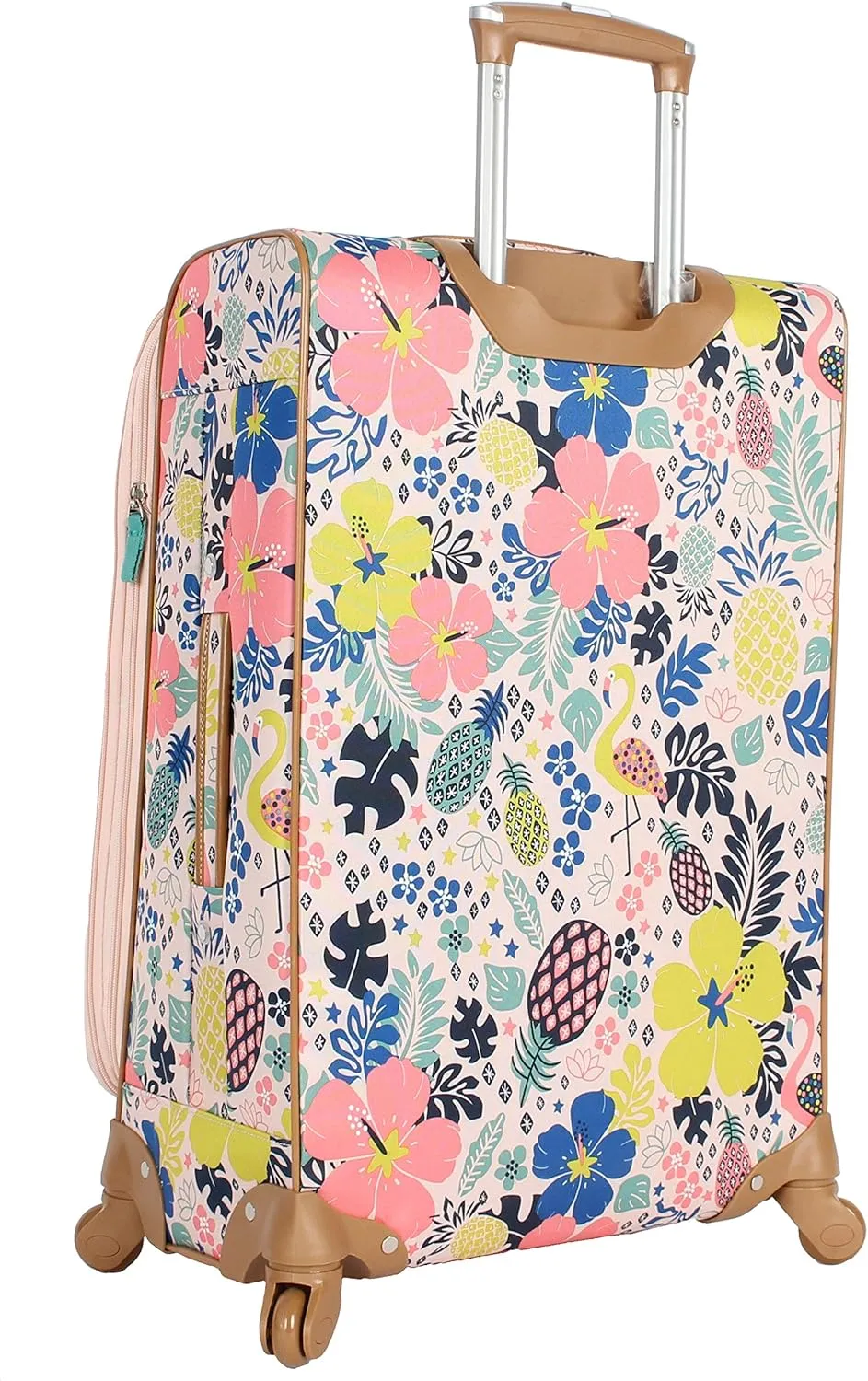 Lily Bloom Luggage 24" Expandable Design Pattern Suitcase With Spinner Wheels For Woman (24in, Trop Pineapple)