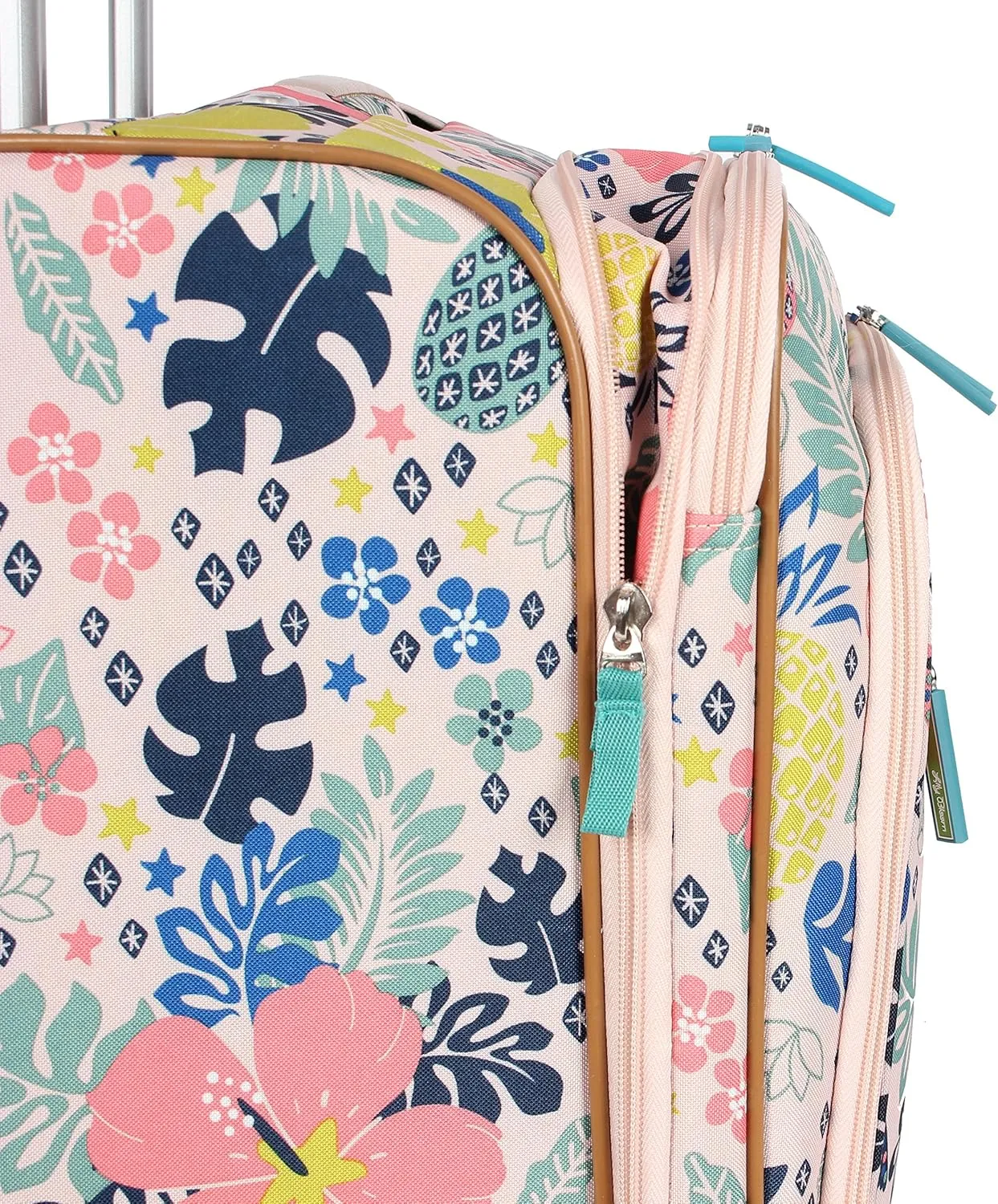 Lily Bloom Luggage 24" Expandable Design Pattern Suitcase With Spinner Wheels For Woman (24in, Trop Pineapple)