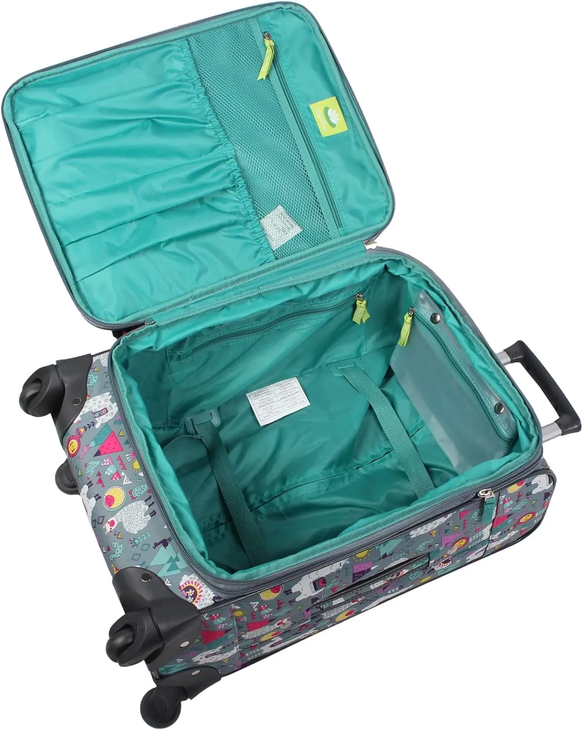 Lily Bloom Luggage 3 Piece Softside Spinner Suitcase Set Collection (Llama Mama)