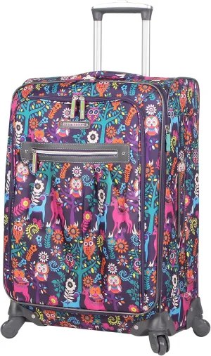 Lily Bloom Midsize 24" Expandable Design Pattern Luggage With Spinner Wheels For Woman (24in, Wildwoods)