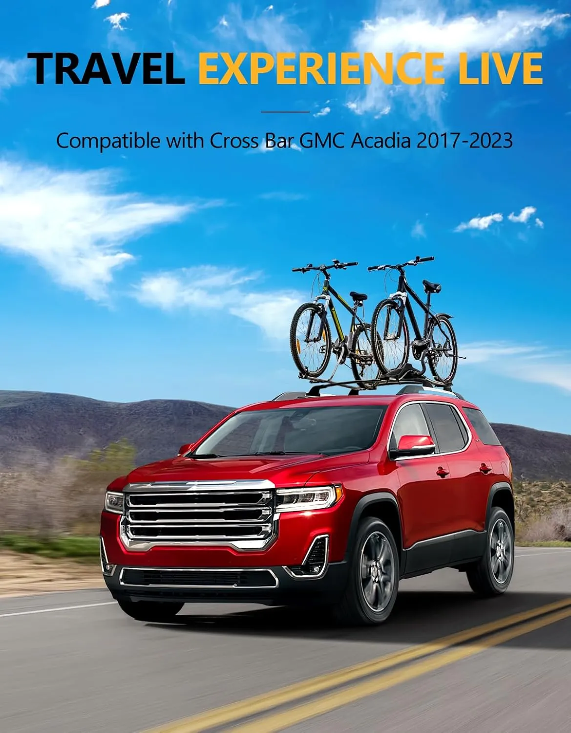 Lockable 260lbs Cross Bars Roof Racks Compatible with GMC Acadia 2017 2018 2019 2020 2021 2022 2023, Aluminum Heavy Duty Roof Rails Crossbars Luggage Cargo Carrier Rooftop Car SUV Accessories