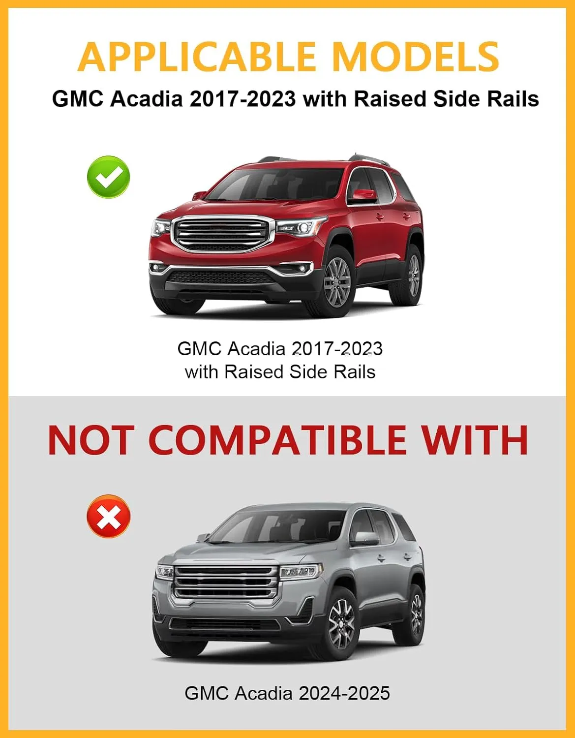 Lockable 260lbs Cross Bars Roof Racks Compatible with GMC Acadia 2017 2018 2019 2020 2021 2022 2023, Aluminum Heavy Duty Roof Rails Crossbars Luggage Cargo Carrier Rooftop Car SUV Accessories