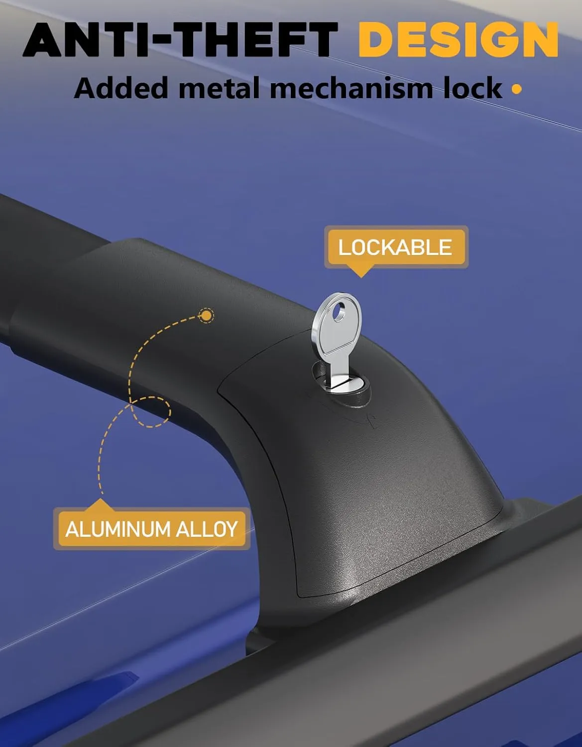 Lockable 260lbs Cross Bars Roof Racks Compatible with GMC Acadia 2017 2018 2019 2020 2021 2022 2023, Aluminum Heavy Duty Roof Rails Crossbars Luggage Cargo Carrier Rooftop Car SUV Accessories