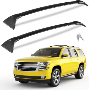 Lockable Heavy Duty 220LBS Roof Rack Cross Bars Compatible with 2015-2020 Chevy Tahoe & Suburban, GMC Yukon XL, Cadillac Escalade ESV, Chevrolet Aluminum Roof Rails Crossbars Cargo Bars Rooftop