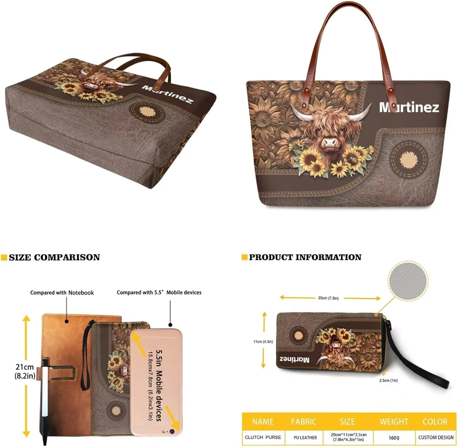 Lotusorchid Custom Top Handle Bags for Women, Personalized Satchel Handbag Tote Shoulder Bag with Matching Wallet for Women
