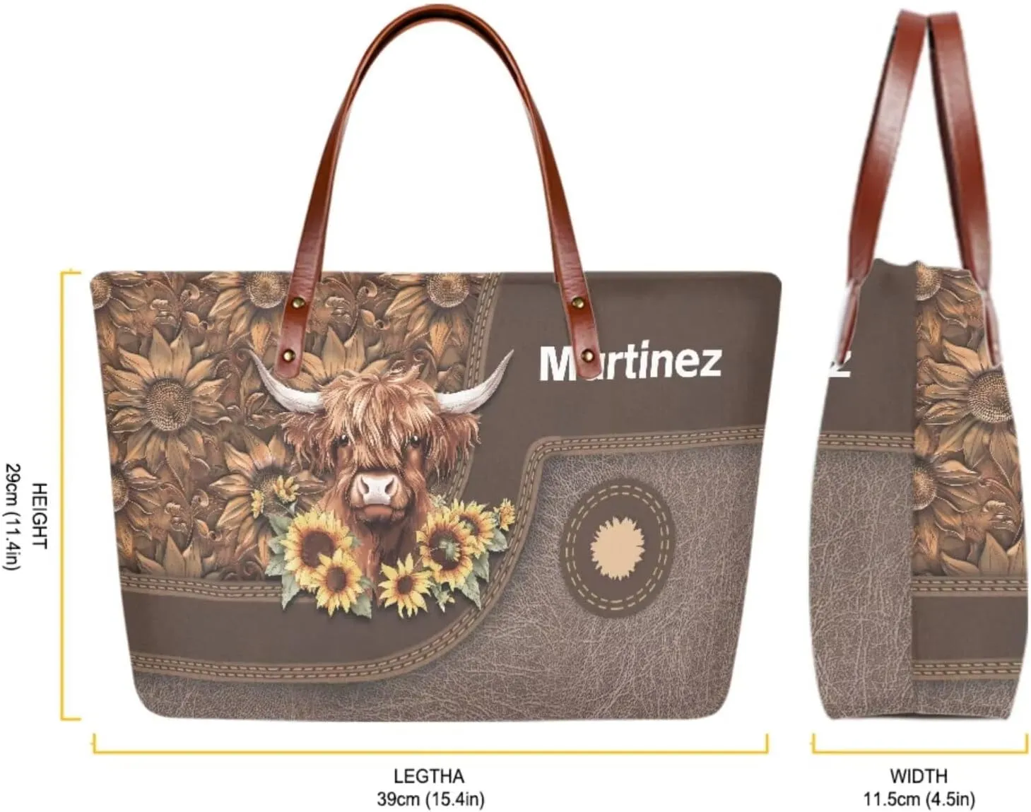 Lotusorchid Custom Top Handle Bags for Women, Personalized Satchel Handbag Tote Shoulder Bag with Matching Wallet for Women