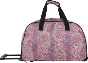 Lucas Designer Carry On Luggage Collection - Lightweight Pattern 22 Inch Duffel Bag- Weekender Overnight Business Travel Suitcase with 2- Rolling Spinner Wheels (SEA FORM) (PAISLEY)