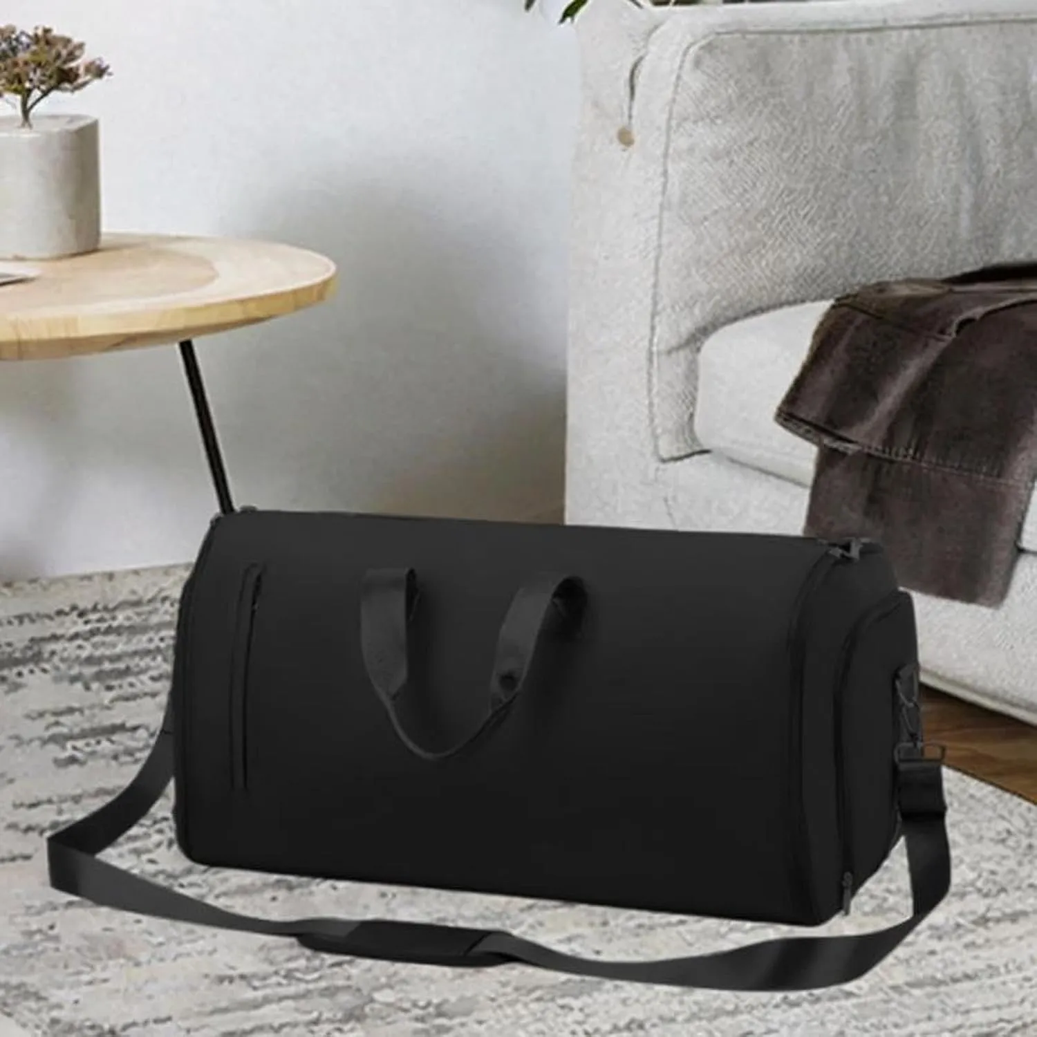 Luggage Bag Extra Large Suit Bag for Backpacking for Men Women Holiday Camping, Black