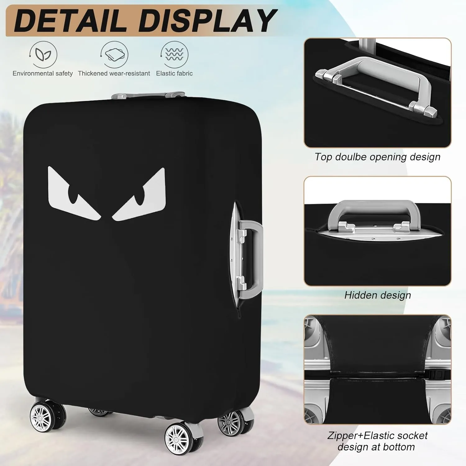 Luggage Covers For Suitcase Tsa Approved, Washable Luggage Cover Elastic Luggage Protector Scratch Resistant Luggage Cover For 28-29 Inch Wheeled Luggage(Eye-28 inch)