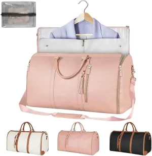 Luxmega Travel Bag, 2 in 1 Luxemega Bag with Wheels, Travel Perfect for Carry On/Garment Bag All In One (Pink)