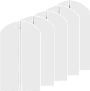 M MOACC Kids Garment Bags Little Girl Dress Bag Clear for Costume with Zipper Set of 5,Small