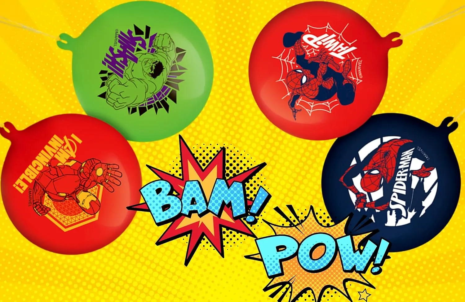 Marvel Avengers Punch Balloon Ball Hulk, Iron Man & Spiderman Fidget Toy Inflatable Big Bounce Ball Stress Relief Punching Bag Toy for Kids & Adults. Games Pop 6800-1