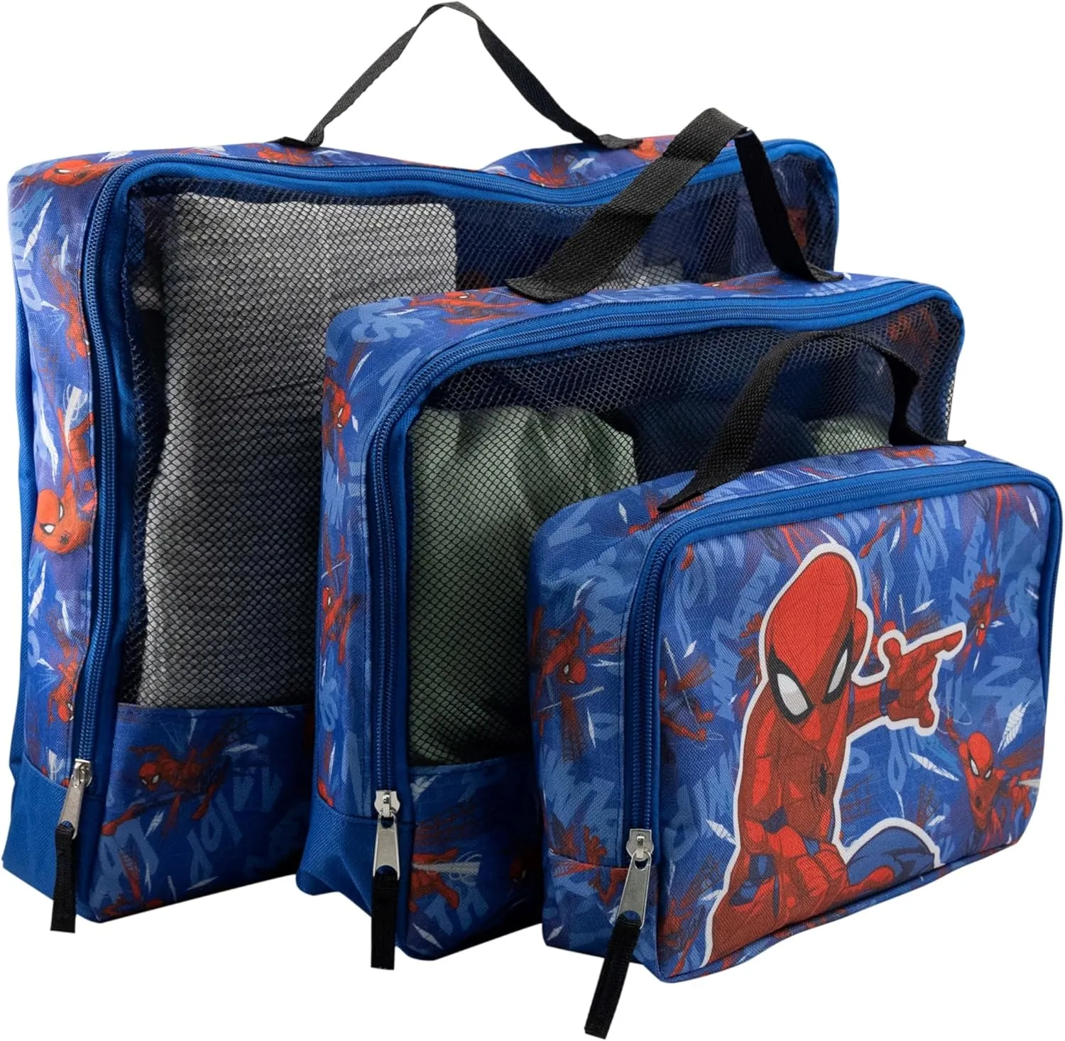 Marvel Spiderman Packing Cubes for Travel | Spiderman Travel Accessories Travel Bags Luggage Organizer for Boys, Girls, Unisex | Spiderman Kid Travel Size Travel Cubes for Packing