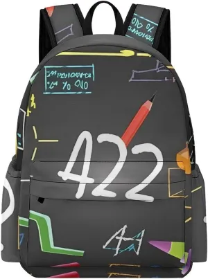 Math Quiz Print Laptop Backpacks Casual Shoulder Bag Travel Daypack Fashion for Men Women