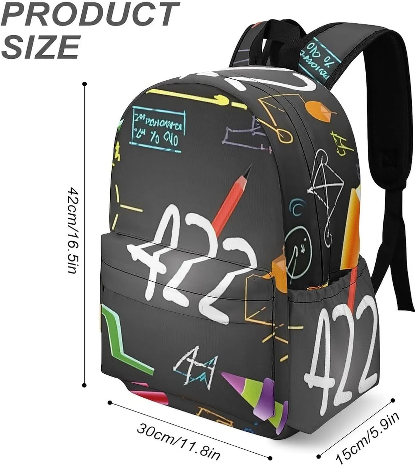 Math Quiz Print Laptop Backpacks Casual Shoulder Bag Travel Daypack Fashion for Men Women