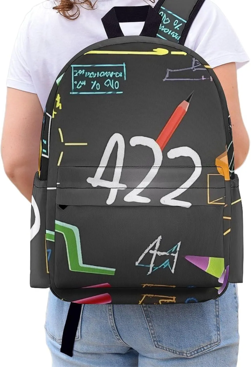 Math Quiz Print Laptop Backpacks Casual Shoulder Bag Travel Daypack Fashion for Men Women