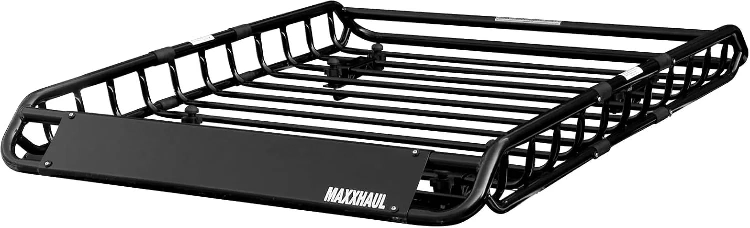 MaxxHaul 70115 46" x 36" x 4-1/2" Roof Rack Rooftop Cargo Carrier Steel Basket, Car Top Luggage Holder for SUV and Pick Up Trucks - 150 lb. Capacity, Black