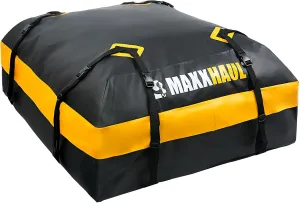 MaxxHaul Waterproof Car Roof Bag (15 Cubic Feet) – Universal Rooftop Cargo Carrier for All Cars/SUVs, Includes Anti-Slip Mat, 8 Straps, 6 Door Hooks & Luggage Lock - Lightweight & Heavy Duty