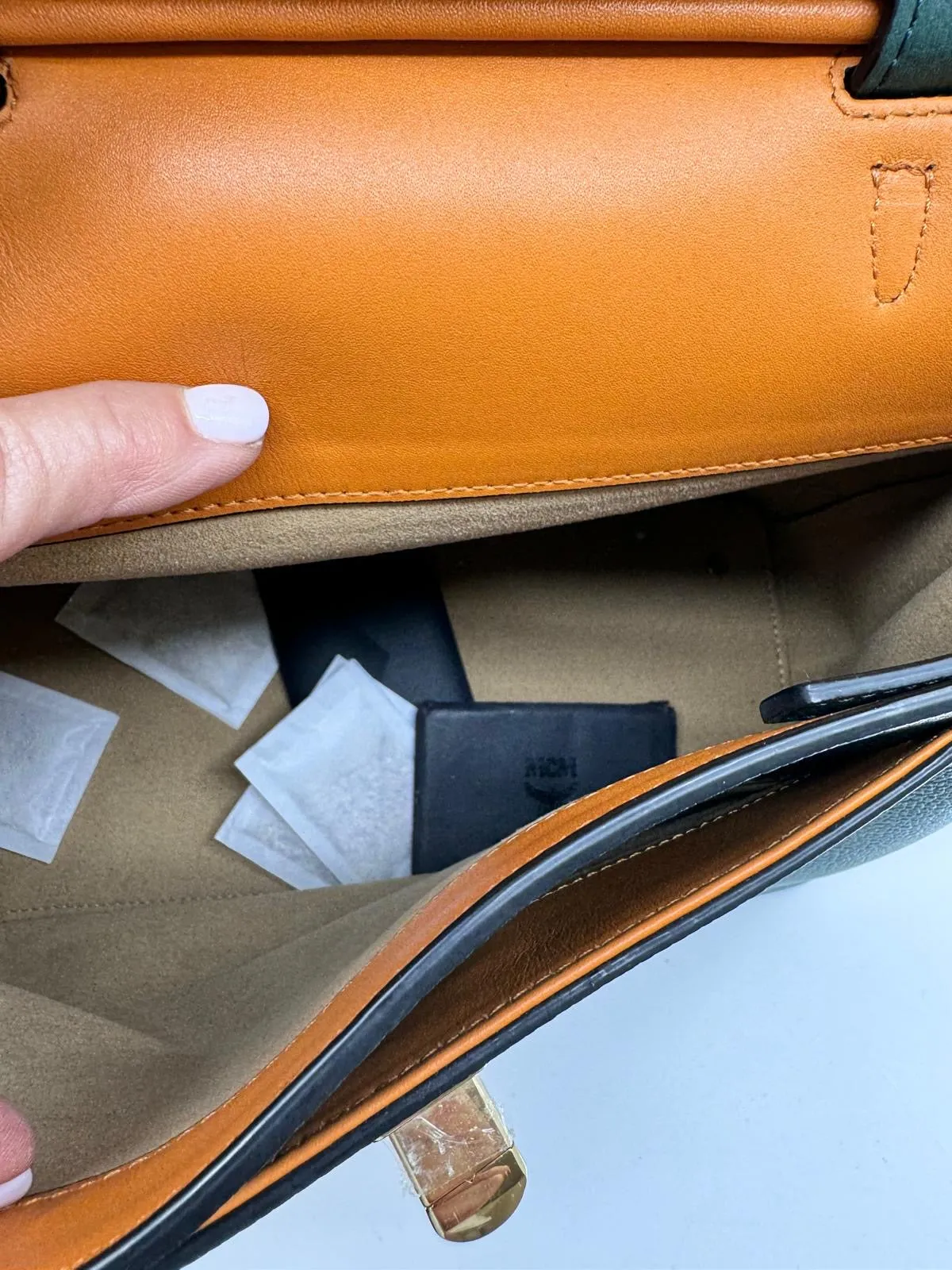MCM GRAINED CALFSKIN LEATHER LARGE MILLA CONVERTIBLE BACKPACK