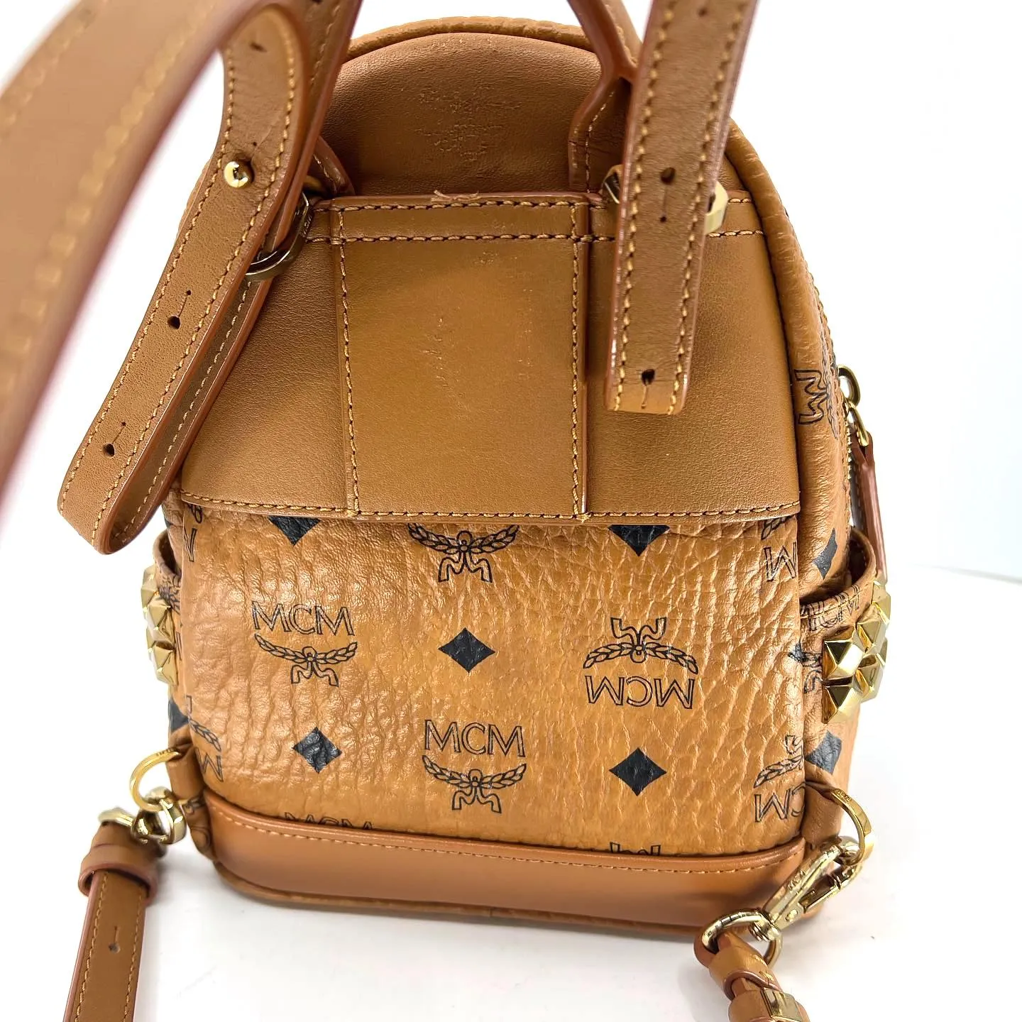 MCM VISETOS SIDE STUD BABY STARK BACKPACK
