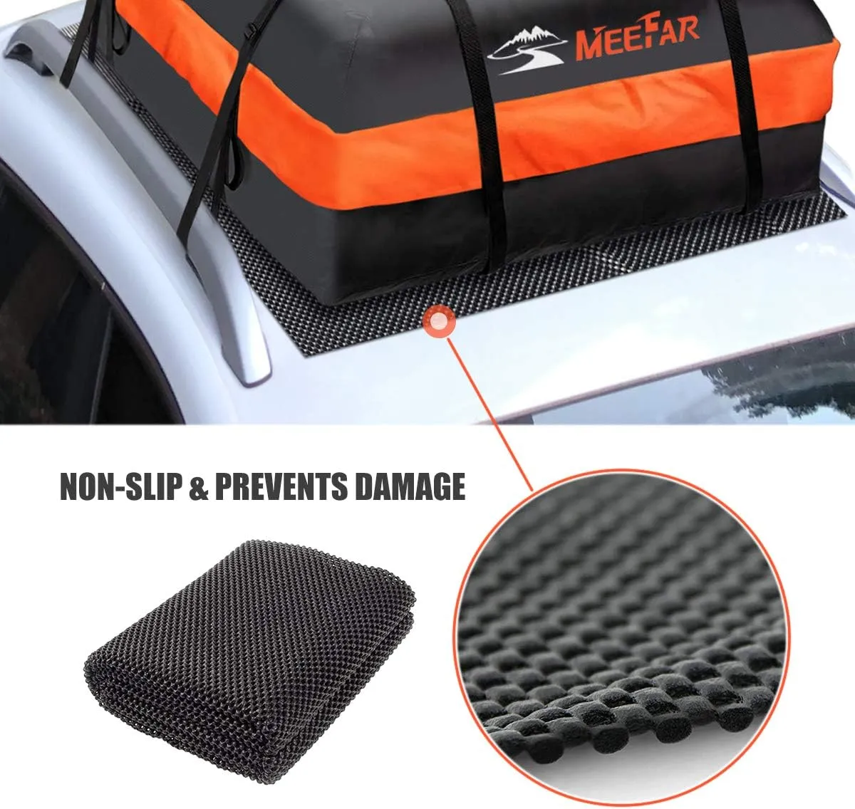 MeeFar Roof Cargo Bag Protective Mat for Protection 47"x36" Universal Car Roof Rack Pad for Rooftop Cargo Bag