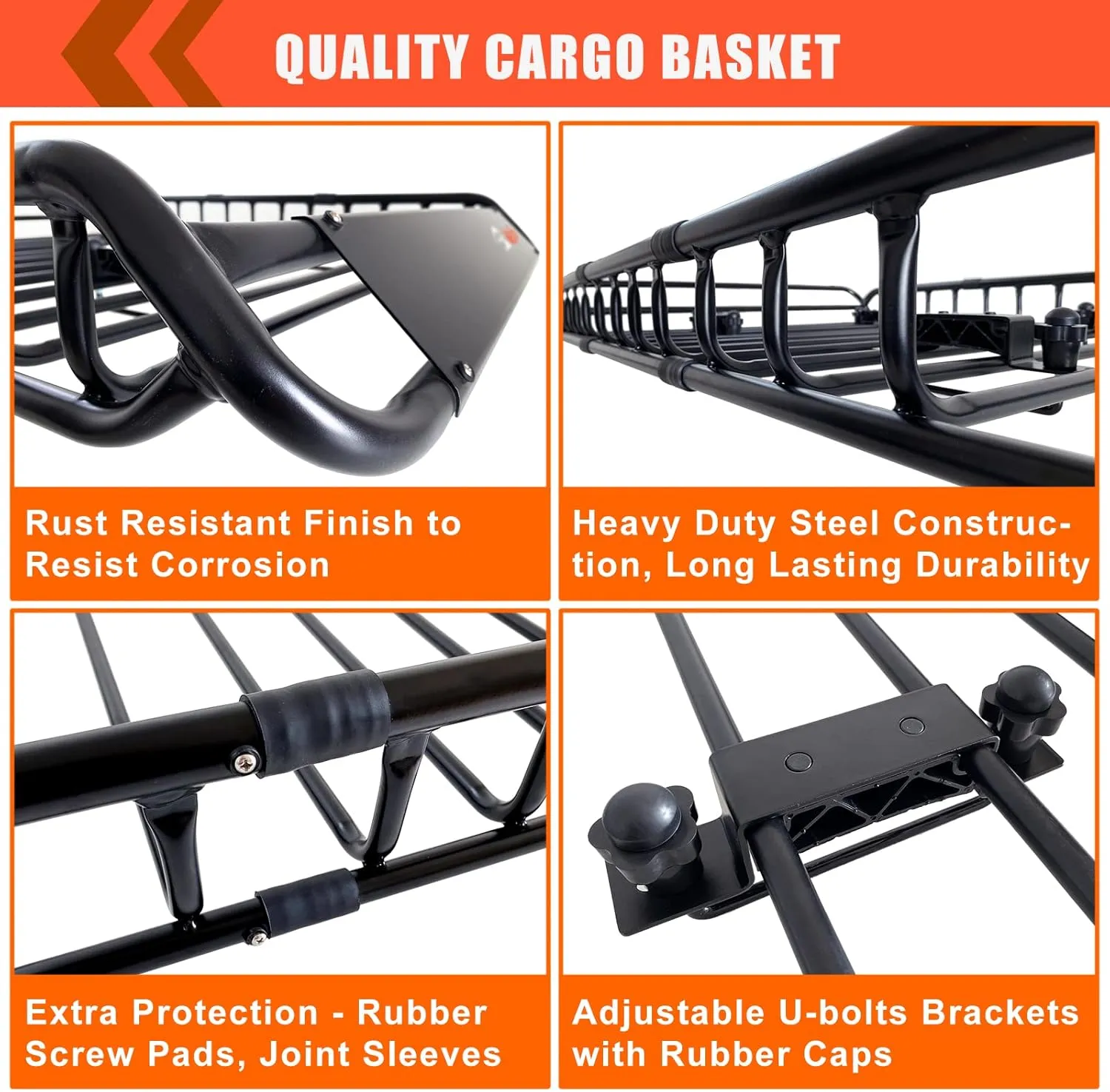 MeeFar Roof Rack Carrier Basket Universal Rooftop 51" X 36" X 5"   Waterproof Bag 15 Cubic Feet (44" 34" 17"), and Cargo Net with Attachment Hooks, Ratchet Straps