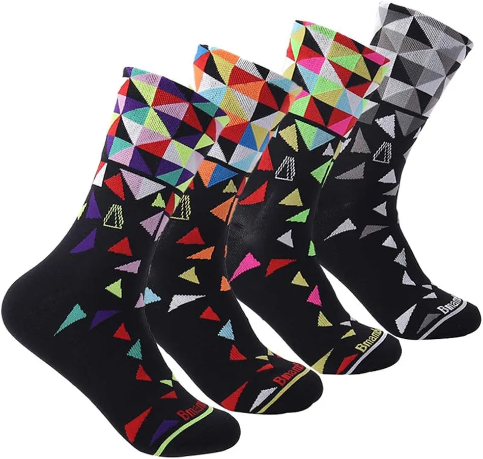 Men and Women Cycling Socks 4 Pairs Sports Socks Comprssion Running Socks (Mixed Color) (Mixed Color) …