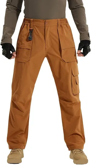 Men Outdoor Cargo Pant Lightweight Tactical Pants Hiking Camping Travel Fish Jogger Classic Fit with Multi Pockets