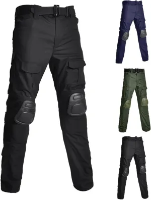 Men's Camouflage Assault/Tactical Pants With Knee Pads, Rip Stop Cargo Camo Hunting Pants